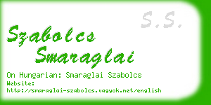 szabolcs smaraglai business card